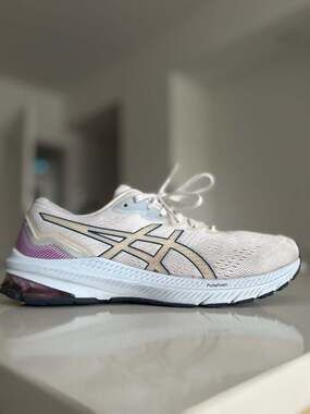 ASICS Women's GT-1000 11 Running Shoes White Dive Blue 1012B197-101